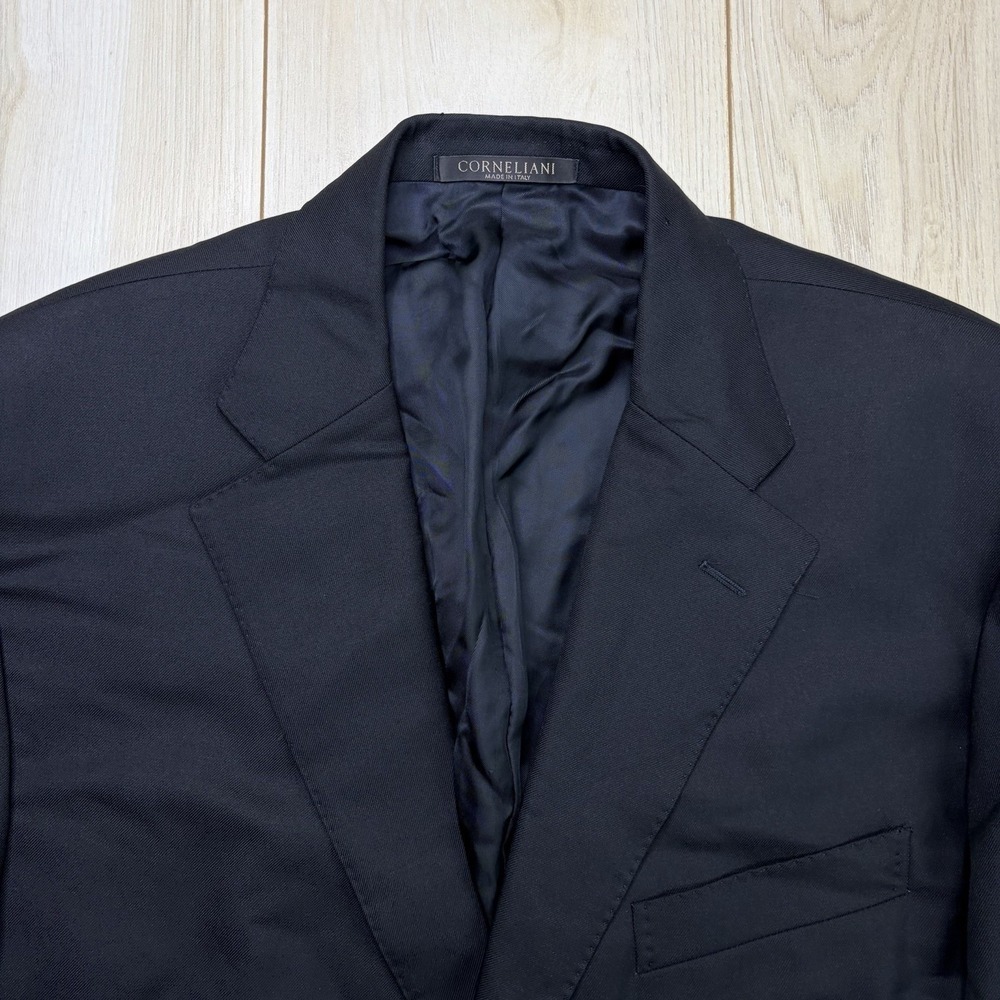 CORNELIANI Super Fine 18.75 Microns Wool Twill Blazer Mens 44L Black - Picture 4 of 13